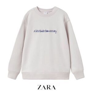 ZARA Kids | Ice | EMBROIDERED TEXT SWEATSHIRT